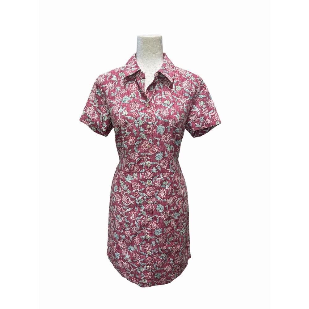 Reyn Spooner Retro Dress Pink Floral Hawaiian Fitted Limited Issue Size 6 Rare